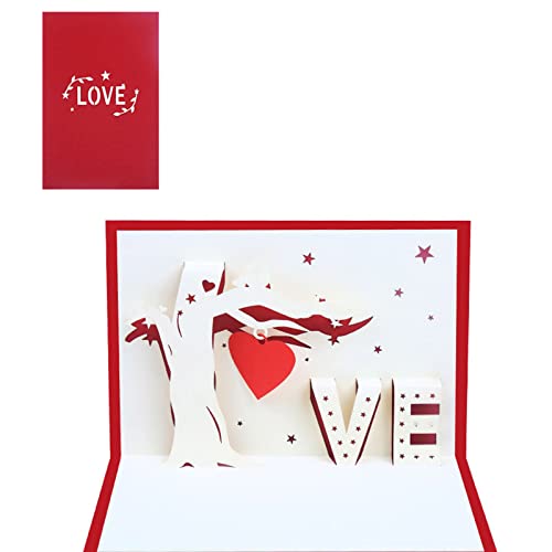 CVZQTE 3D For Cards Moon Love Valentines Day Card Anniversary Birthday Gifts Postcard Wedding Invitations Greeting Cards With Envelope von CVZQTE