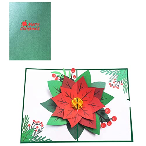 CVZQTE 3D For Poinsettia Flower Greeting Card Handmade Envelope For Christmas von CVZQTE