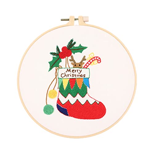 CVZQTE Christmas Easy Embroidery Starter Hand For Christmas Patterns Stamped Embroidery Kits For Beginners von CVZQTE