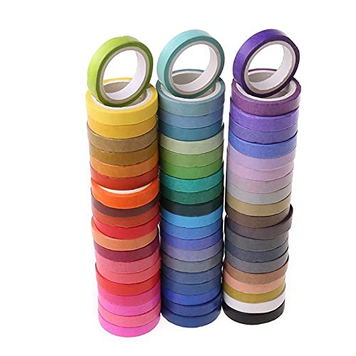 Schönes 8 mm Regenbogen-Klebeband-Set, selbstklebende Scrapbook-Aufkleber für Studenten, Schreibwaren, Büro, Schule, 60 Stück von CVZQTE