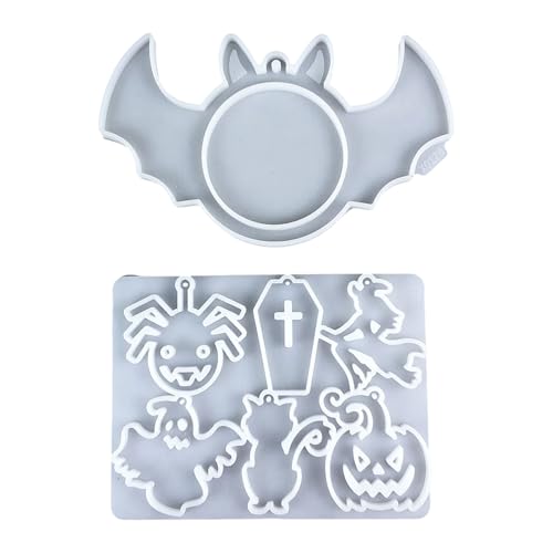 Set Mit 2 Silikon Anhängerformen Halloween Bastelwerkzeug Epoxidharzformen Geeignet Für Die Herstellung Von Schmuckanhängern von CVZQTE