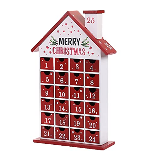 Verbesserter Countdown-Kalender, Kaminhaus, Weihnachten, Holz, Weihnachts-Countdown-Kalender, 24-Tage-Party, für den Haushalt von CVZQTE