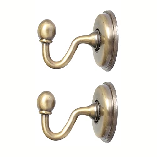 CWCQGH Vorhang, Raffhalter für Vorhänge zur Wandmontage, Vintage-Haken aus Metall für Vorhanghalter, Bronze, mit Schrauben, 2er-Set Frenulum von CWCQGH