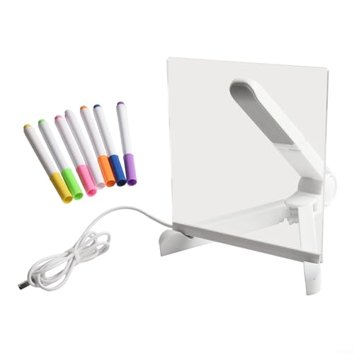 CWOQOCW LED-Nachrichtenbrett mit 7 Farben Stift/Ständer, Notiztafel mit 7 Farben, Stift-Notizblock, beleuchtet, für Schule, Café, Zuhause, Büro (klein) von CWOQOCW