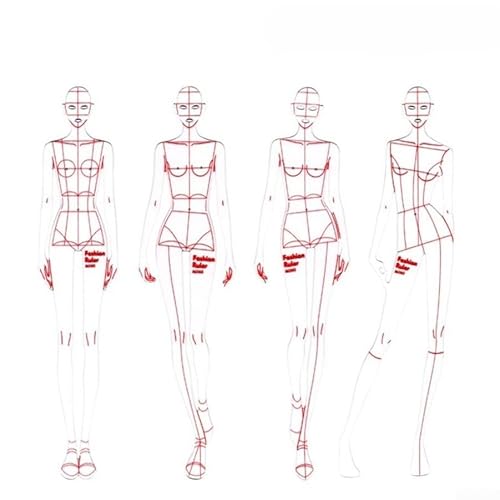 CWOQOCW Schablonen-Set für französische Kurven, Nähen, humanoide Muster, Design zum Schneidern, Schneidern, Modedesign, modisches Zeichnen, Schablonen-Lineal-Set (A) von CWOQOCW