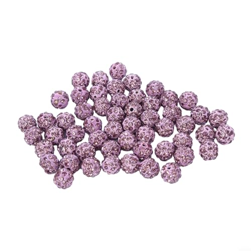 Glitzernde Polymer-Ton-Perlen, Pavé-Fassung, Discokugel-Design, 10 mm, Perlen für Halsketten, Armbänder, Weihnachtsdekoration, 100 Stück von CWOQOCW