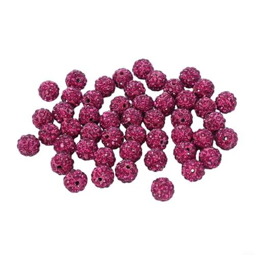 Glitzernde Polymer-Ton-Perlen, Pavé-Fassung, Discokugel-Design, 10 mm, Perlen für Halsketten, Armbänder, Weihnachtsdekoration, 100 Stück von CWOQOCW