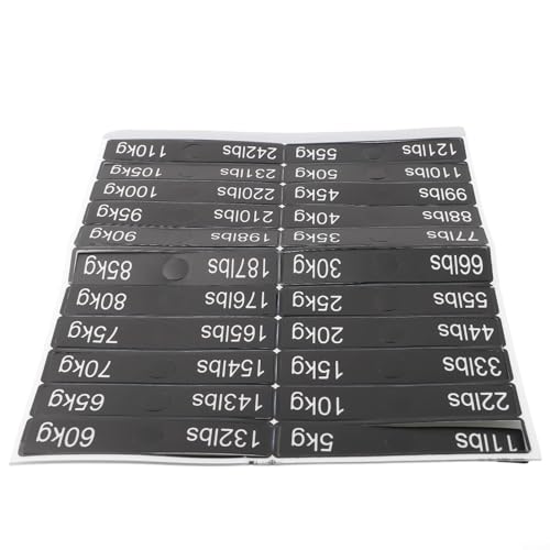 Gym Equipment Number Labels, Number Stickers for Weights, Weight Sticker Labels for Power Equipment Fitness Gear Plastic Paper Black von CWOQOCW