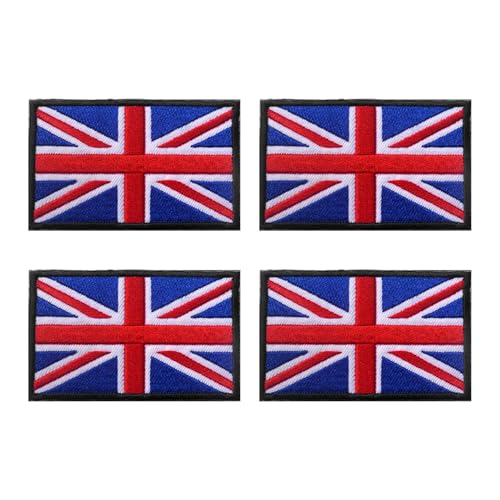 4 Stück Union Jack-Stickerei-Patch, Schwarzer Rand, Flaggenabzeichen, Taktischer Stoff-Patch, Diy-Aufnäher Zum Aufbügeln, Magischer Patch, Bestickter Stoff-Patch 4 Stück Union Jack-Stickerei-Patch, Schwarzer Rand, Flaggenabzeichen, Taktischer Stoff-Patch, Diy-Aufnäher Zum Aufbügeln, Magischer Patch, Bestickter Stoff-Patch von CWPFVQA