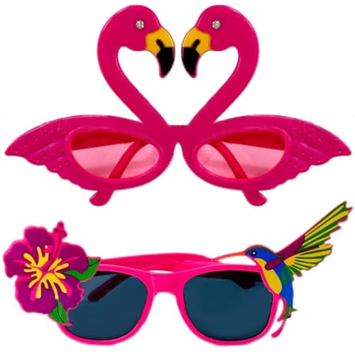 CWPFVQA 2 Stück Anziehbrillen, Lustige Sonnenbrillen, Lustige Sonnenbrillen, Verrückte Sonnenbrillen, Flamingo-Sonnenbrillen, Flamingo-Accessoires von CWPFVQA