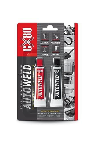 CX80 AUTO WELD 2x27g Tube | 2K-Epoxidharz | zum Kaltschweissen von Metall, Stahl, Holz, Porzellan, Kunststoff Repariert alles harten Oberflächen von CX80