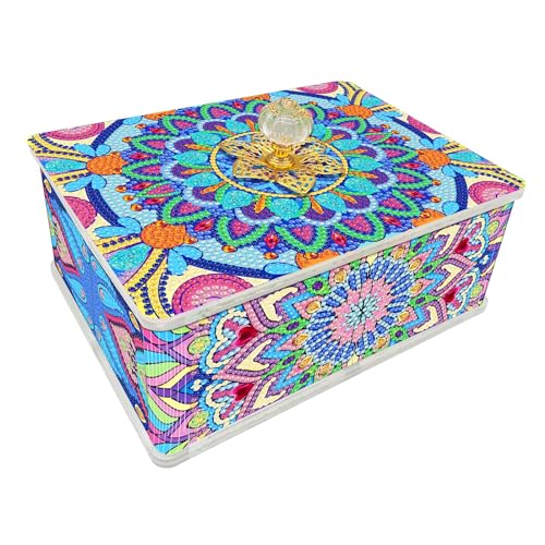 CXINLky DIY 5D Diamond Art Painting Mandala Schmuckkästchen, PVC Diamant Schmuck Organizer mit große Kapazität, Mehrzweck rganizer Storage Box Ringe Halskette Armbänder Geschenkbox-04 von CXINLky