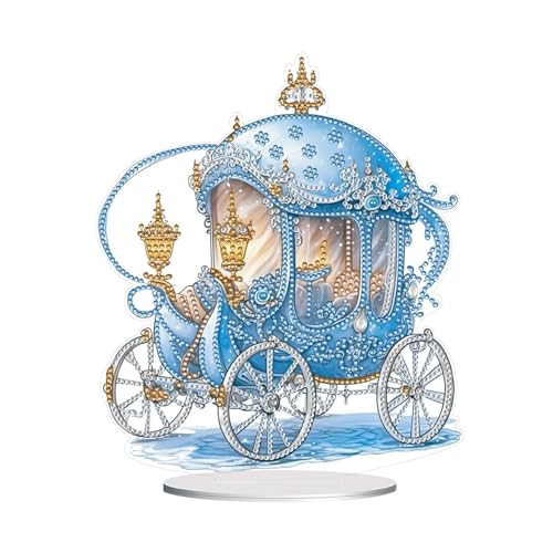 DIY Diamond Painting Tisch Deko, 5D Diamant Painting Tiere Tischdeko, Diamant Malerei Stehend Kunst Set, Ornamente Geschenke für Anfänger Zuhause,Büro Dekoration-10-Wagen von CXINLky