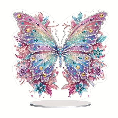 DIY Diamond Painting Schmetterling Tisch Deko, 5D Diamant Painting Schmetterling Tischdeko, Diamant Malerei Stehend Kunst Set, Deko Ornamente Geschenke für Zuhause, Haus Dekoration von CXINLky