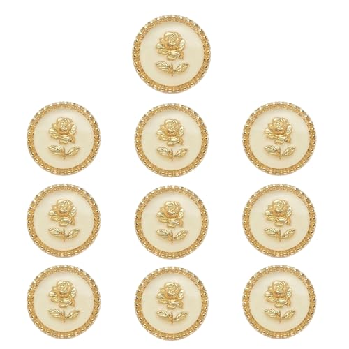 CXNXFD 10PCS Klassische Weißgoldknöpfe 23mm Runde Metallknöpfe Nähen Knöpfe - Anzug Jacke Jacke Mantel Knöpfe, Praktische Kleidung Zubehör von CXNXFD