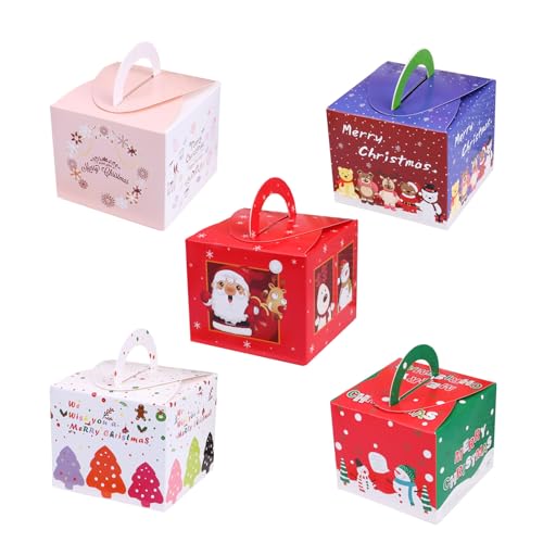 CXNXFD 15PCS Weihnachtsschachteln, Faltschachteln aus Karton, Papiertüten mit Griffen - Geeignet für Weihnachtsplätzchen, Weihnachtsschmuck, Weihnachtsbaumfeste und Dekorationen von CXNXFD