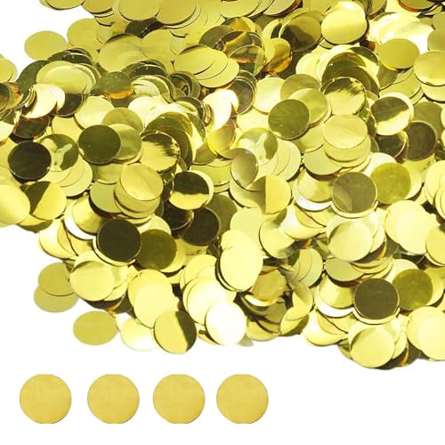 CXNXFD 50g 1.5CM Konfetti Metallic Glitzer Pailletten Rund Konfetti - Karneval Geburtstag Party Hochzeit Festliche Dekoration (Golden) von CXNXFD