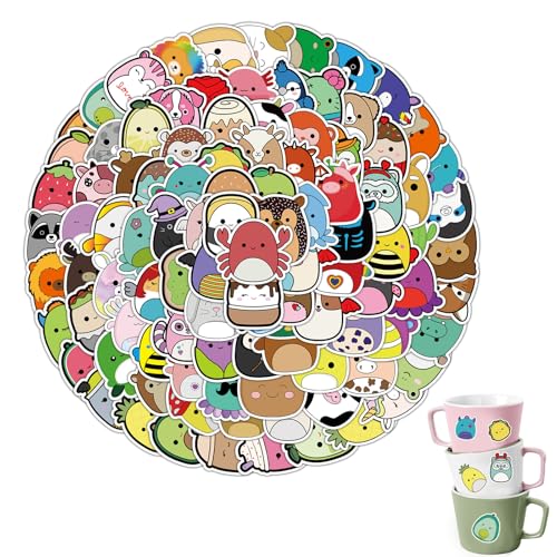 CXNXFD Kawaii Tier-Sticker Set, 100 Stück niedliche Tier-Ei-Aufkleber für Aufkleber, Kawaii-Aufkleber, Cartoon-Laptop, wasserfest, Vinyl-Aufkleber für DIY, Basteln, Flaschen, Handy, Skateboard von CXNXFD