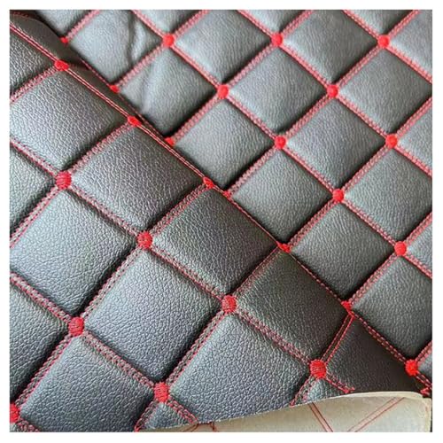 100x160cm Schwarz Kunstleder Lychee Muster PU Leder Stoff Reparatur Patch Für Sofa Couch Autositz Möbel(Colour: Schwarz (rote Linie))(Black (Gray line),1.6x15m) von CXPMY