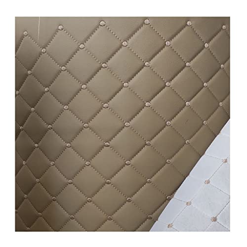 CXPMY Kunstleder Gesteppt Kaschiert Leder Polsterstoff Kunstleder PVC Gestepptes Kaschiert Dekostoff for Auto Innenraum DIY Dekor 1.6x1M(Beige,1.6x1m) von CXPMY