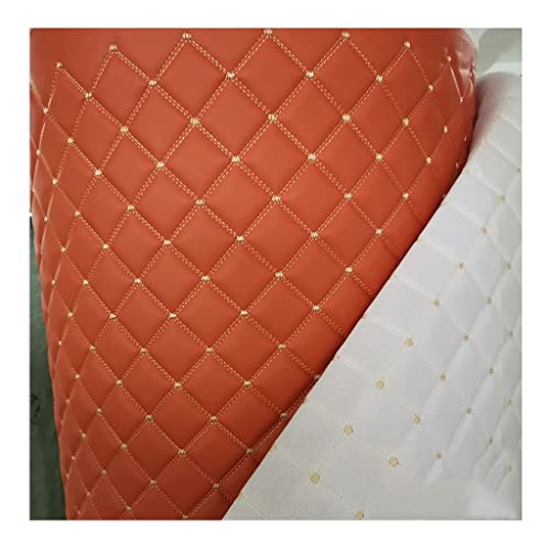 CXPMY Kunstleder Gesteppt Kaschiert Leder Polsterstoff Kunstleder PVC Gestepptes Kaschiert Dekostoff for Auto Innenraum DIY Dekor 1.6x1M(Oranje,1.6x10m) von CXPMY