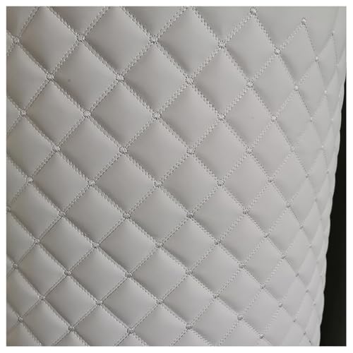 Kunstleder Lederkonzept Kunstleder Polsterstoff Gesteppt Kaschiert Meterware Möbelstoff Dekostoff,Weiß (Color : Weiß Square, Size : 1.6x1m/5.25x3.28ft)(White,1.6x15m) von CXPMY