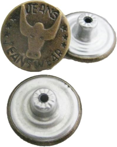 10 Stück 20 mm Eisen-Jeansknöpfe, Bekleidungszubehör, DIY, handgefertigte Accessoires, Dekoration, 20 mm, 10 Stück, Stier, 20 mm, 10 Stück von CXTHPFC