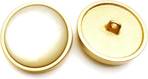 10 Stück Damenbekleidungs-Dekorationszubehör, goldene Perlmuttknöpfe, runde Kleidungsknöpfe aus Metall, Gold, 18 mm, 10 Stück von CXTHPFC