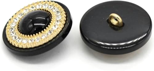 16–25 mm große Knöpfe aus Strassharz zum Nähen von Pullovern, handgefertigte Dekoration, DIY-Bastelarbeiten, Großhandel, 21 mm, 6 Stück, Schwarzgold, 21 mm, 6 Stück von CXTHPFC