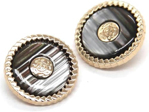 18–25 mm runde Nähknöpfe für Kleidung, Mäntel und Anzüge, handgefertigte Dekoration, DIY-Bastelarbeiten, Silber Schwarz-Gold Schwarz-18 mm 6 Stück von CXTHPFC