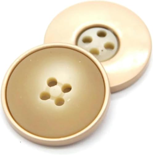 4-Loch-Nähknöpfe aus Kunstharzmetall für Kleidungsmäntel, dekorative handgefertigte Accessoires zum Selbermachen, 23 mm, 3 Stück, Gummilack beige, 23 mm, 3 Stück von CXTHPFC