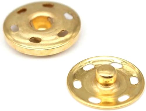 50 Paar 7,5–30 mm Metall-Druckknöpfe, runde Knöpfe, DIY-Kleidungsknöpfe, Handarbeiten, Nähzubehör, Silber, 30 mm, 50 Stück, Gold, 15 mm, 50 Stück von CXTHPFC