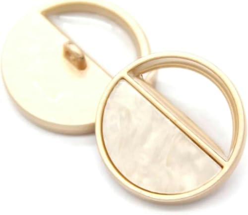 Runde transparente Pulloverknöpfe aus Metall für Kleidung, Damenmäntel und Anzüge, DIY-Nähzubehör, 23 mm, 6 Stück-Transparent - Beige-25 mm, 6 Stück von CXTHPFC