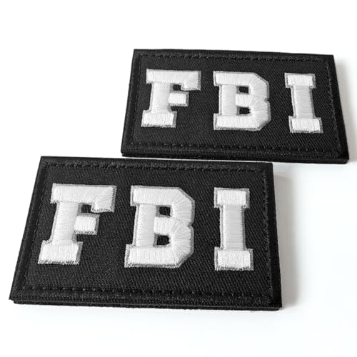 2 x FBI-Patch, bestickter Aufnäher mit Klettverschluss für Arbeitskleidung, Uniformen, Rucksäcke, Hüte, taktische Ausrüstung von CXWLJL