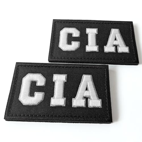 CIA-Aufnäher mit Klettverschluss, bestickt, für Arbeitskleidung, Uniformen, Rucksäcke, Unterwäsche, Hüte, Uniformen, taktische Ausrüstung und mehr, 2 Stück von CXWLJL