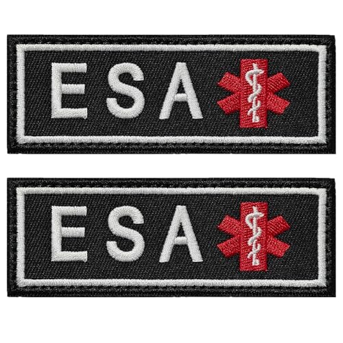 CXWLJL ESA Emotionale Unterstützung Tier Patch für Hunde, abnehmbare taktische Klettverschluss-Schnalle, Hunde-Patch-Set für Hundeweste, Halsband, 2 Stück von CXWLJL