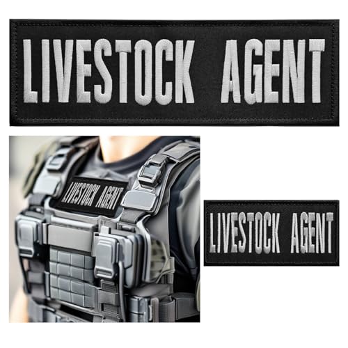 Lifestock Agent Patch, öffentliche Sicherheitsabzeichen, Klettverschluss, für Offizieruniformen, Westen, Jacken und Hüte, Schwarz, 2 Stück von CXWLJL