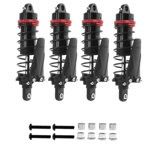 CYBUCH 4 Stück Stoßdämpfer RC aus Metall, Loch mit Loch, 90 mm, für Auto auf 1/10 RC -4 TRX4 Axial SCX10II D90 CC01, Ersatzteile, Schwarz von CYBUCH