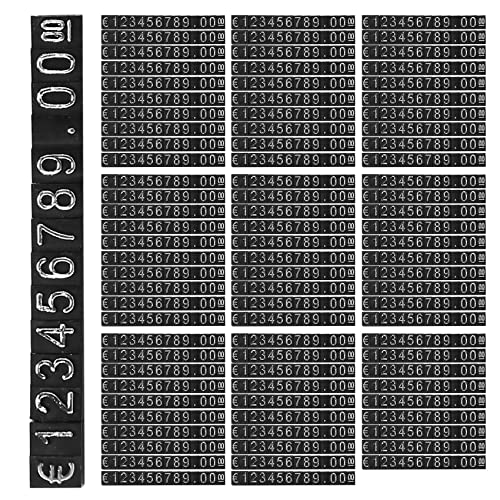 CYBUCH 90 Sets Würfel aus Kunststoff, Preisschild, verstellbar, Etikett von CYBUCH