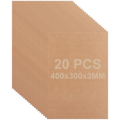 CYEER 20 Stück MDF-Platten, 3 mm, MDF-Platte, 400 x 300 mm von CYEER