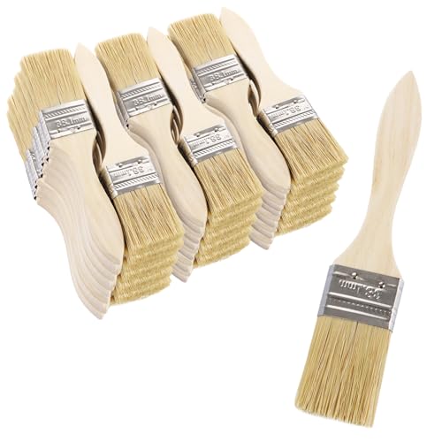 CYEER 50 Stück Flachpinselset Breite 1,4inch Pinsel Set Malerpinsel Set Lackpinsel mit Holzgriff Lasurpinsel Lackpinsel Naturborstenpinsel für Farben, Lack, Beizen, Klebstoffe von CYEER