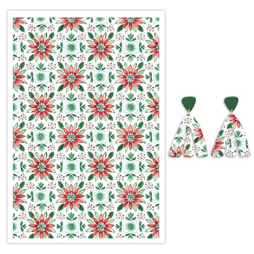 10 Blatt Transferpapier für Ohrringe und Polymerton, Weihnachts-Stechpalmenblatt, wasserlösliches Transferblatt für Polymerton, DIY, Kunst, Handwerk, Schmuck, Ohrringe, 14 x 8 cm 10 Blatt Transferpapier für Ohrringe und Polymerton, Weihnachts-Stechpalmenblatt, wasserlösliches Transferblatt für Polymerton, DIY, Kunst, Handwerk, Schmuck, Ohrringe, 14 x 8 cm von CYFUN DESIGN