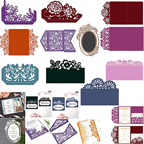 11 Stück Spitze Blumen Rand Bordüre Stanzformen Schablonen für Kartenherstellung DIY Scrapbooking Hochzeit Einladung Kartenherstellung Papier Handwerk Kunst Supplies Handgemachte Prägen Stanzformen von CYFUN DESIGN