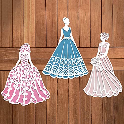 3 STÜCKE Schöne Fee Mädchen Prinzessin stirbt für Kartenherstellung DIY Scrapbooking Metall Stanzformen für Papierherstellung Prägeschablone Stanzformen Stanzschablone Form Kunsthandwerk von CYFUN DESIGN