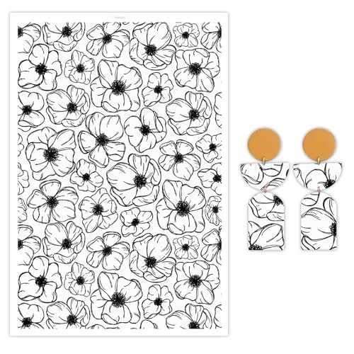 Bloom Blossom Transferpapier für Polymerton, 10 Stück Wassertransferblätter für Polymerton, Blumen-Ton, Transferpapier für Bastelarbeiten, Kunst, Schmuck, Ohrringe, Anhänger, Bastelbedarf, 14 x 8 cm Bloom Blossom Transferpapier für Polymerton, 10 Stück Wassertransferblätter für Polymerton, Blumen-Ton, Transferpapier für Bastelarbeiten, Kunst, Schmuck, Ohrringe, Anhänger, Bastelbedarf, 14 x 8 cm von CYFUN DESIGN