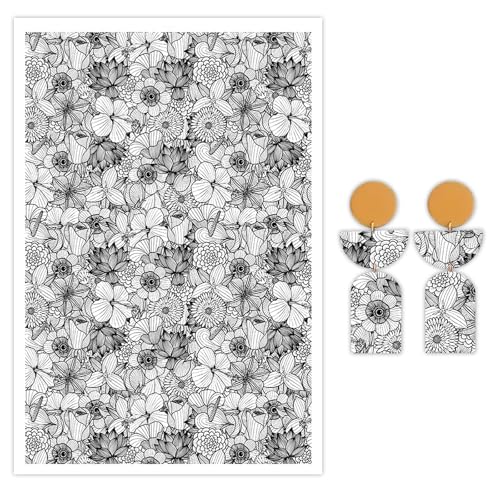 Blumenpapier für Polymerton, Wassertransferblätter für Polymerton, schwarzer Hintergrund, Sonnenblumen, Ton-Transferpapier für Bastelarbeiten, Kunst, Schmuck, Ohrringe, Anhänger, Bastelbedarf, 10 Blumenpapier für Polymerton, Wassertransferblätter für Polymerton, schwarzer Hintergrund, Sonnenblumen, Ton-Transferpapier für Bastelarbeiten, Kunst, Schmuck, Ohrringe, Anhänger, Bastelbedarf, 10 von CYFUN DESIGN