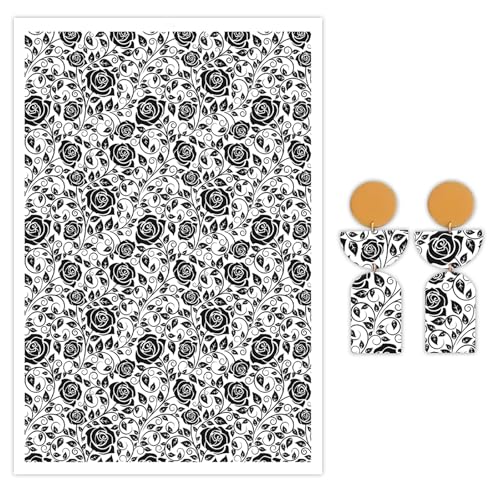 CYFUN DESIGN Blumenpapier für Polymerton, 10 Stück Wassertransferblätter für Polymerton, Rosenblüten, Ton-Transferpapier für Bastelarbeiten, Kunst, Schmuck, Ohrringe, Anhänger, Bastelbedarf, 14 x 8 cm CYFUN DESIGN Blumenpapier für Polymerton, 10 Stück Wassertransferblätter für Polymerton, Rosenblüten, Ton-Transferpapier für Bastelarbeiten, Kunst, Schmuck, Ohrringe, Anhänger, Bastelbedarf, 14 x 8 cm von CYFUN DESIGN