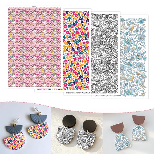 CYFUN DESIGN Transferpapier mit Blumen-Pfau, 4 Designs, 20 Stück, Wassertransferblätter für Polymerton, Polymer-Ton, Transferpapier für Bastelarbeiten, Kunst, Schmuck, Ohrringe, 14 x 8 cm CYFUN DESIGN Transferpapier mit Blumen-Pfau, 4 Designs, 20 Stück, Wassertransferblätter für Polymerton, Polymer-Ton, Transferpapier für Bastelarbeiten, Kunst, Schmuck, Ohrringe, 14 x 8 cm von CYFUN DESIGN