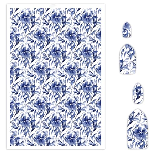 Florales Transferpapier für Polymerton, 10 Stück, Wassertransferblätter für Polymerton, blaue Aquarellblume, Polymer-Ton, Transferpapier für Bastelarbeiten, Kunst, Schmuck, Ohrringe, Anhänger Florales Transferpapier für Polymerton, 10 Stück, Wassertransferblätter für Polymerton, blaue Aquarellblume, Polymer-Ton, Transferpapier für Bastelarbeiten, Kunst, Schmuck, Ohrringe, Anhänger von CYFUN DESIGN