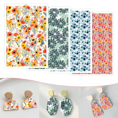 Florales Transferpapier für Polymerton, 4 Designs, 20 Stück, Wassertransferblätter für Polymerton, schönes Blumenmuster, Polymer-Ton, Transferpapier für Bastelarbeiten, Kunst, Schmuck, Ohrringe, 14 x Florales Transferpapier für Polymerton, 4 Designs, 20 Stück, Wassertransferblätter für Polymerton, schönes Blumenmuster, Polymer-Ton, Transferpapier für Bastelarbeiten, Kunst, Schmuck, Ohrringe, 14 x von CYFUN DESIGN